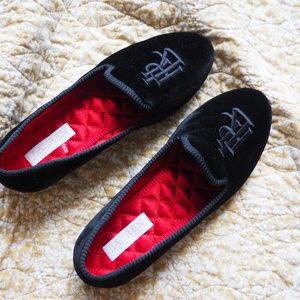 Ralph Lauren Embroidered Velvet Loafer Slippers